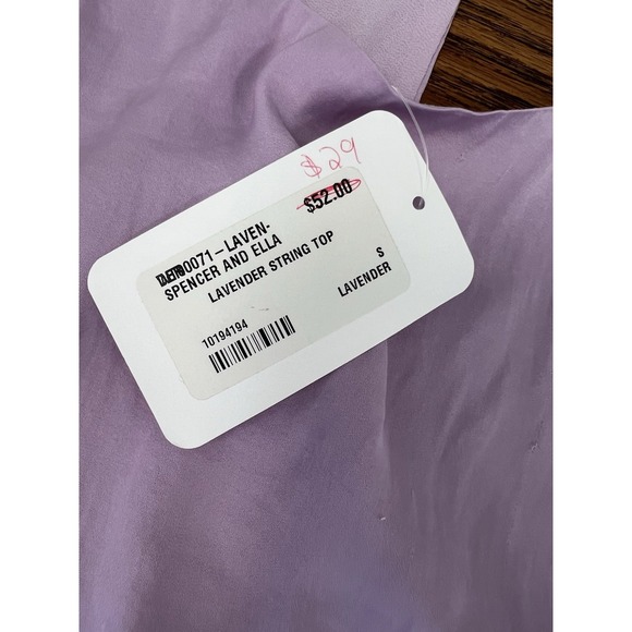 Spencer And Ella Lavender String Top Women's Small New NWT - Picture 2 of 5